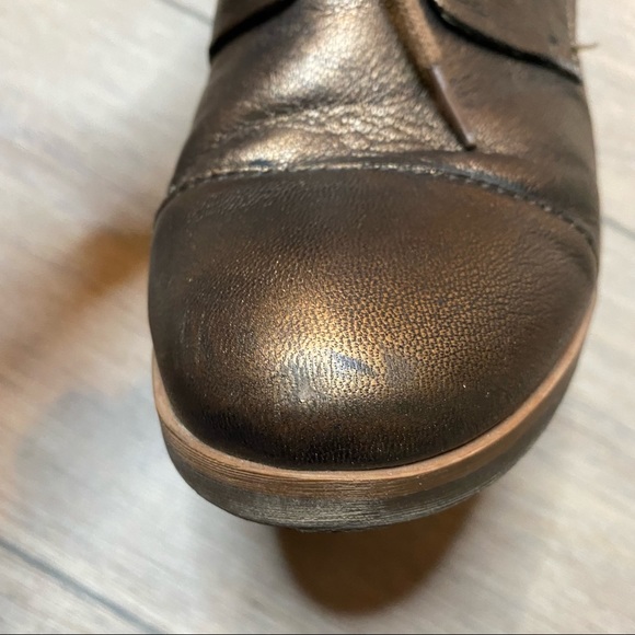 KORK-EASE bronze brown metallic leather Estella heeled cap top Oxford shoes 9 - Picture 11 of 15
